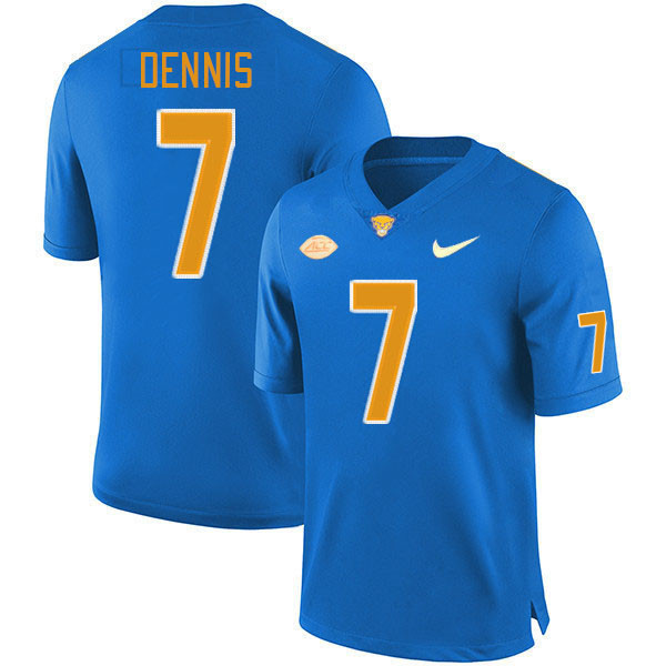 Pitt Panthers #7 SirVocea Dennis College Football Jerseys Stitched Sale-Royal